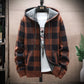 2022 Autumn Men's Cardigan Knitted Sweater Coat Grid Jacket