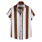 2022 Printed Striped Male Casual Short Sleeve