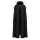 Women Hooded Style Ankle Length Woolen Long Cloak Loose Sleeveless Coats
