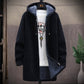 2022 Men Casual Sweaters Jacket Slim Long Thick Warm Hooded Sweater Coat