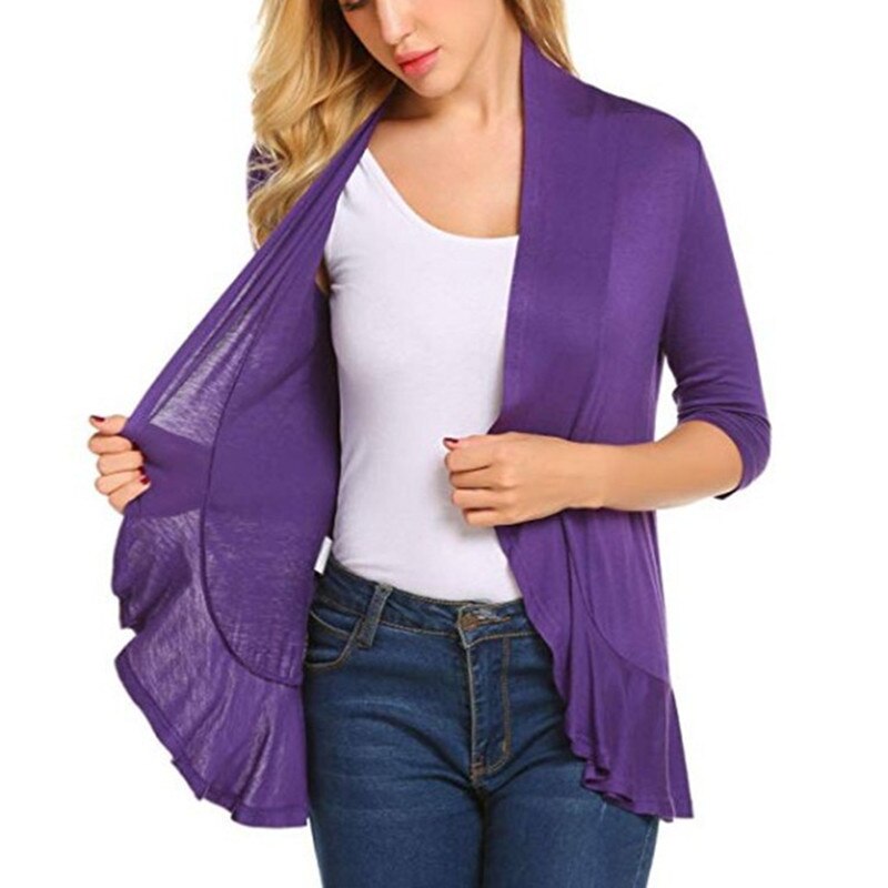 Women's Casual Lightweight Open Front Long Sleeve Cardigans