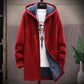 2022 Men Casual Sweaters Jacket Slim Long Thick Warm Hooded Sweater Coat