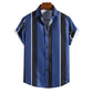2022 Printed Striped Male Casual Short Sleeve
