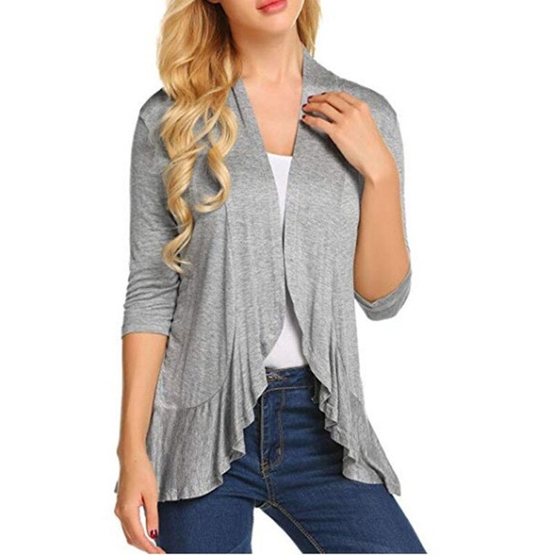 Women's Casual Lightweight Open Front Long Sleeve Cardigans