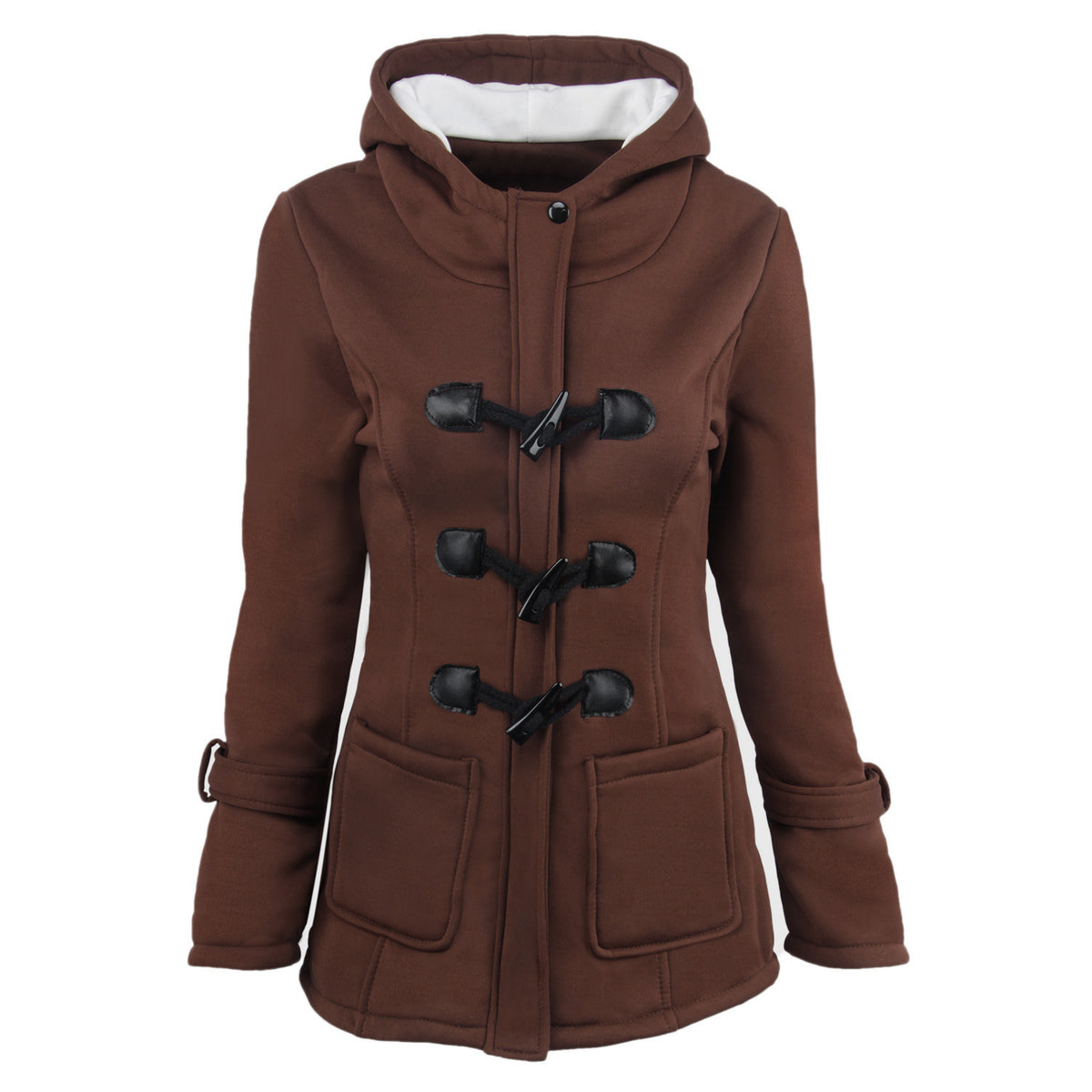 Casual Warm Plush Lined Hooded Jacket Coat