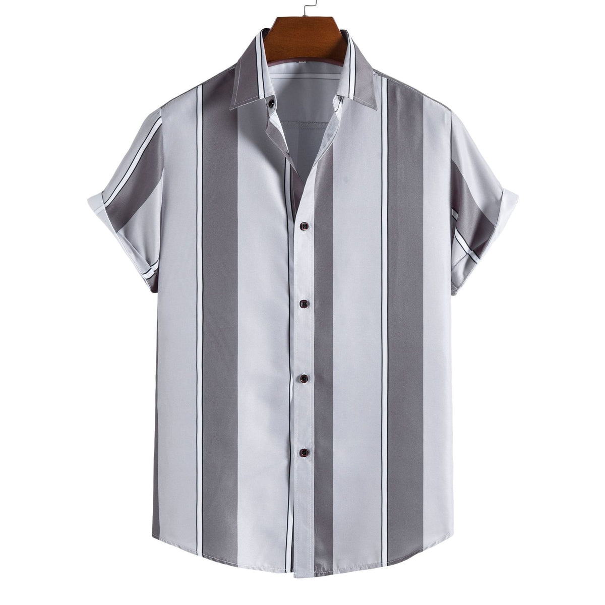 2022 Printed Striped Male Casual Short Sleeve