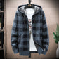 2022 Autumn Men's Cardigan Knitted Sweater Coat Grid Jacket
