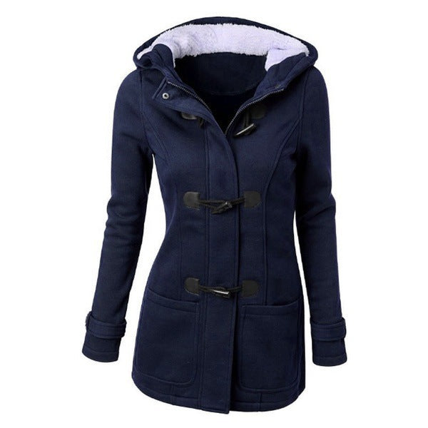 Casual Warm Plush Lined Hooded Jacket Coat