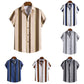 2022 Printed Striped Male Casual Short Sleeve