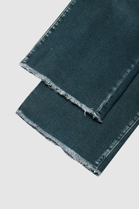 Tall Washed Raw Hem Mid Waist Wide Leg Jeans