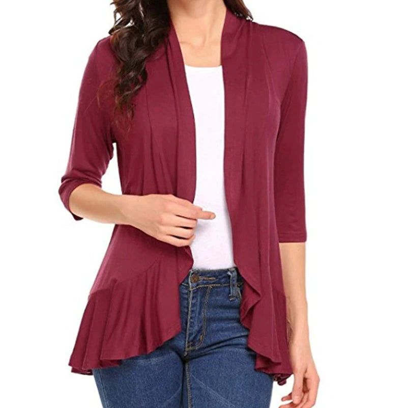 Women's Casual Lightweight Open Front Long Sleeve Cardigans