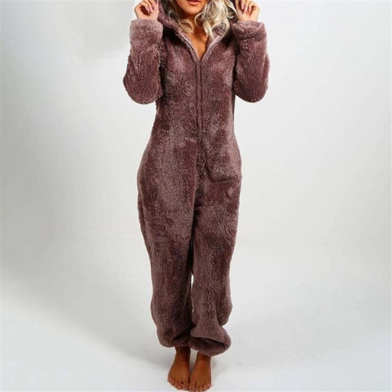 Winter Warm Pyjamas Women Onesies Fluffy Fleece Jumpsuits