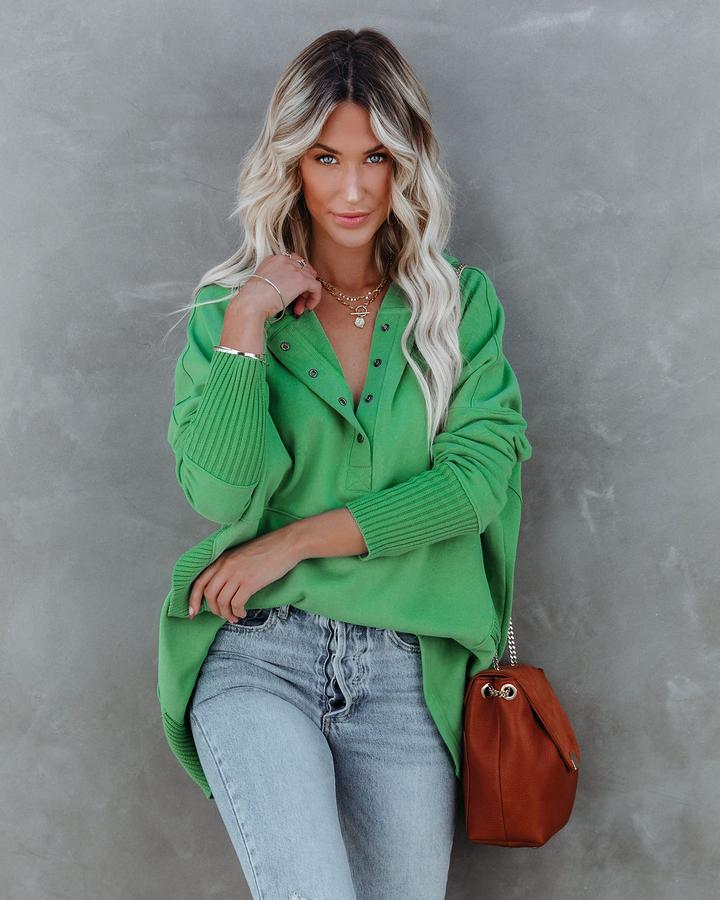 Flornana Casual Solid Pocket Buckle Hooded Collar Tops