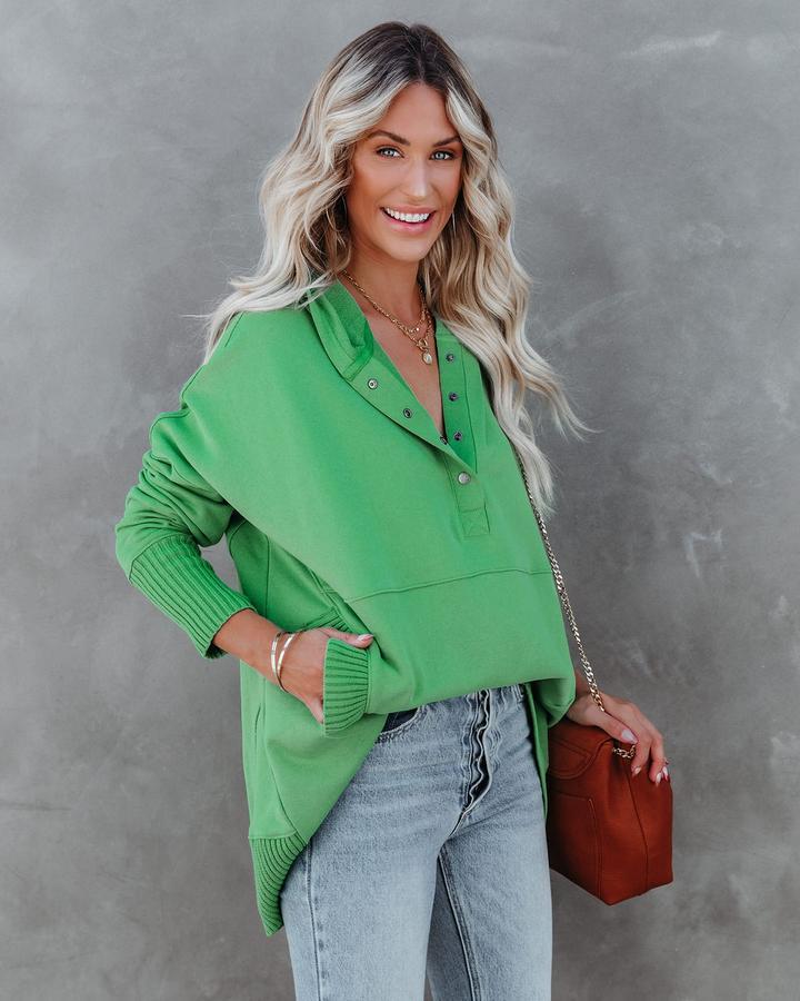 Flornana Casual Solid Pocket Buckle Hooded Collar Tops