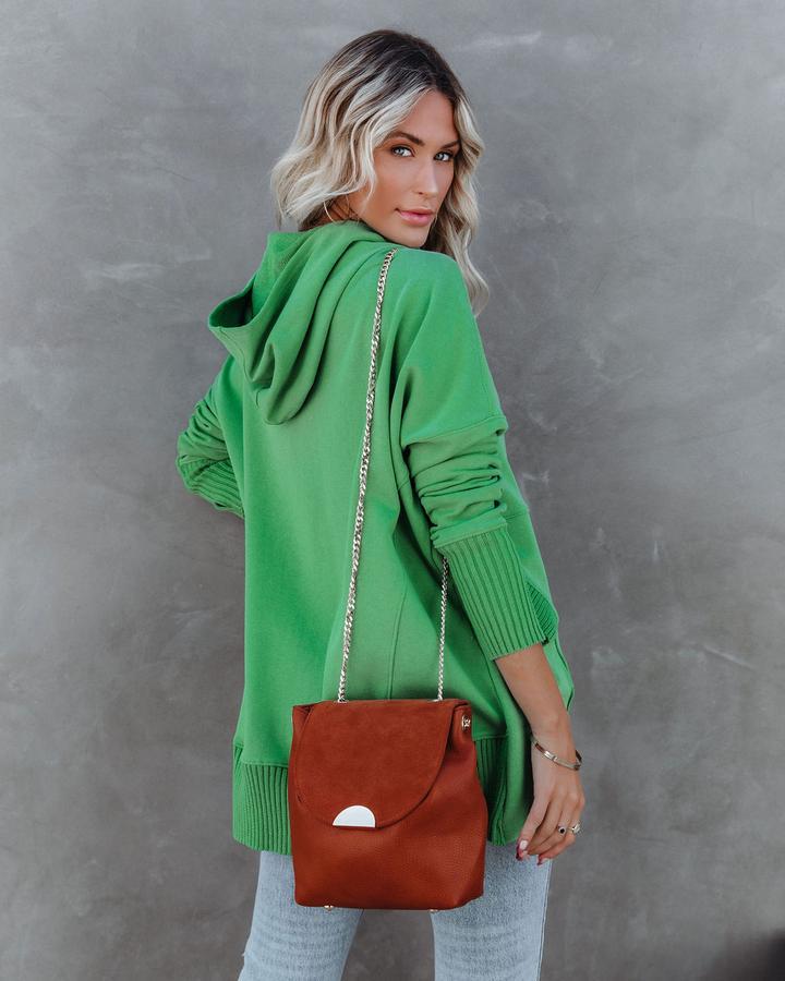 Flornana Casual Solid Pocket Buckle Hooded Collar Tops