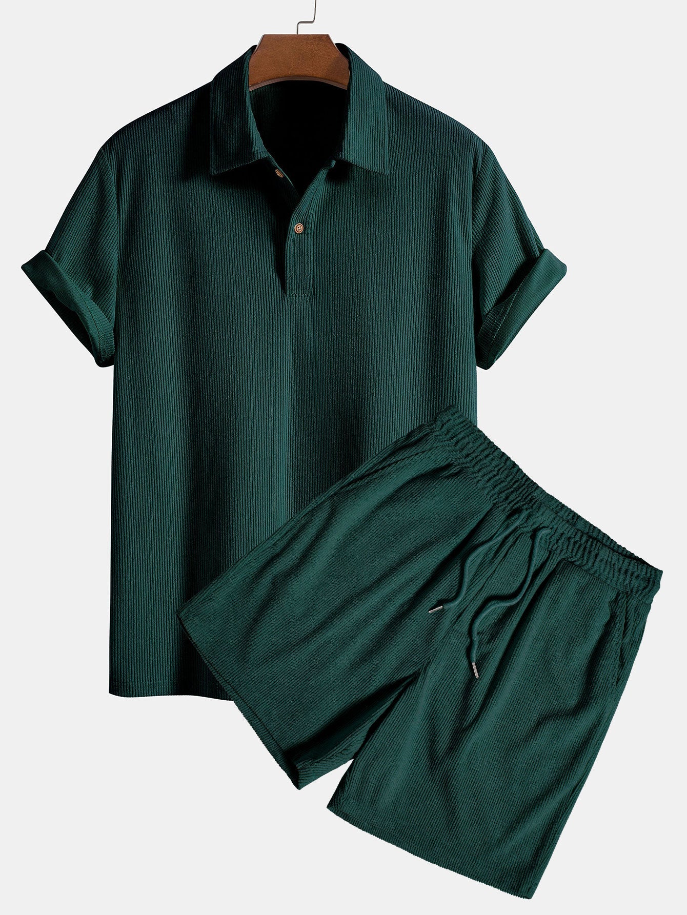 Short Sleeve Corduroy Polo Shirt & Corduroy Shorts