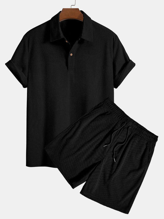 Short Sleeve Corduroy Polo Shirt & Corduroy Shorts