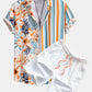 Tropical Stripe Panel Shirt & Swim Shorts