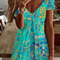 Plus size V Neck Casual Short Sleeve Printed Dress