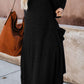 Knitted Solid Lapel Long Sleeves Paneled Pockets Slit Cardigan