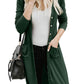 Knitted Solid Lapel Long Sleeves Paneled Pockets Slit Cardigan