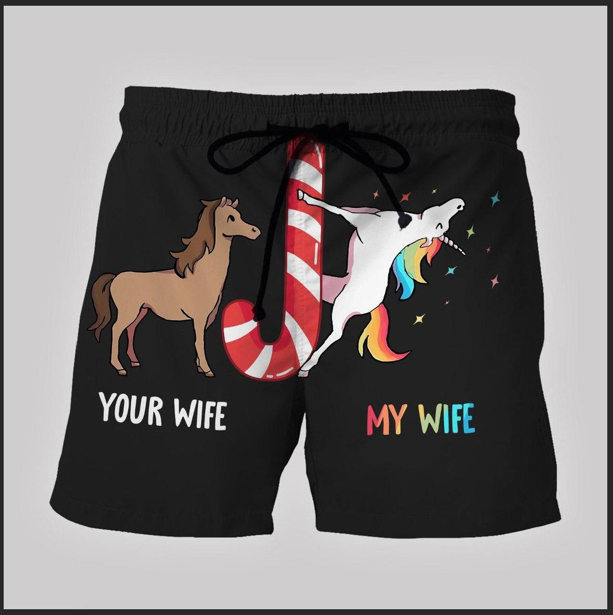 Your Wife - My Wife Custom Beach Shorts - Swim Trunks