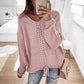 Eyelet Lace-up Knitt Casual Sweater
