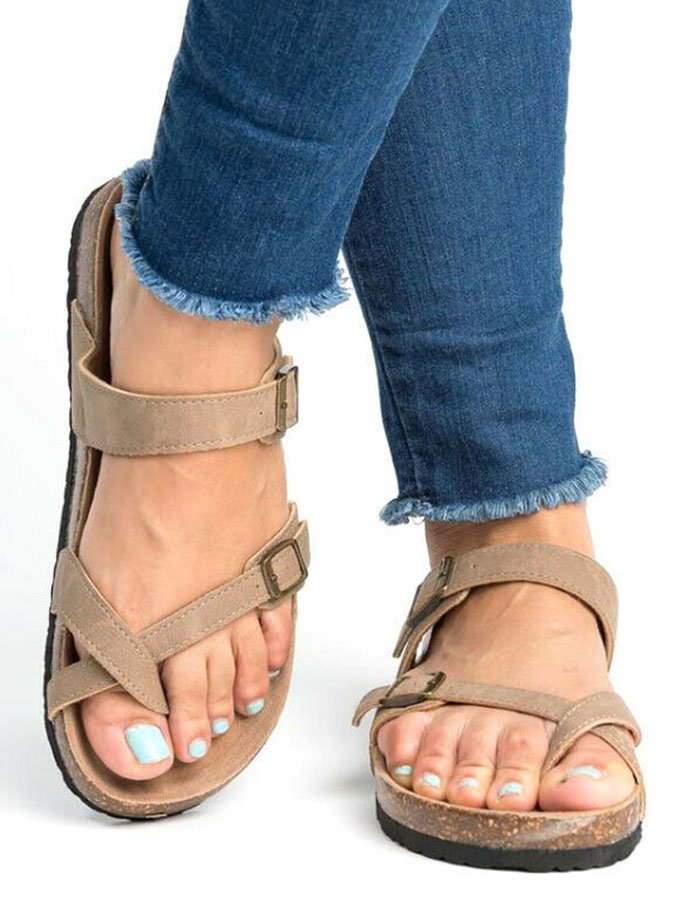 Beach One-Line Open-Toe Sandals Non-Slip Women'S Slippers