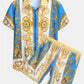 Baroque Print Button Up Shirt & Shorts