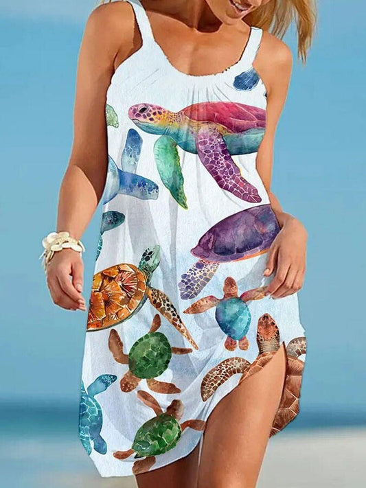 Turtle Print Beach Dress