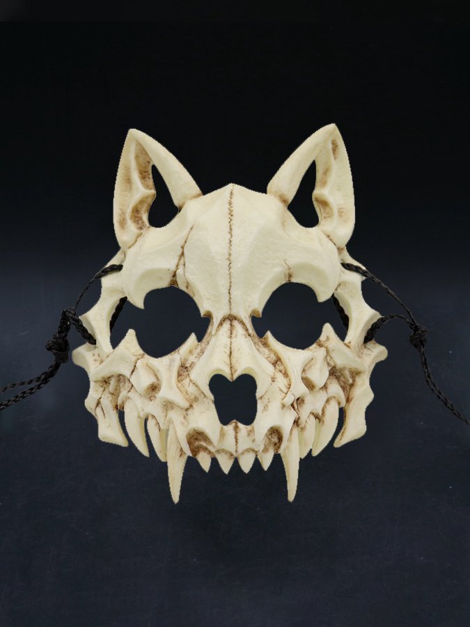 Halloween Party Decoration Simulation Werewolf Bone Resin Mask – Rakkiss