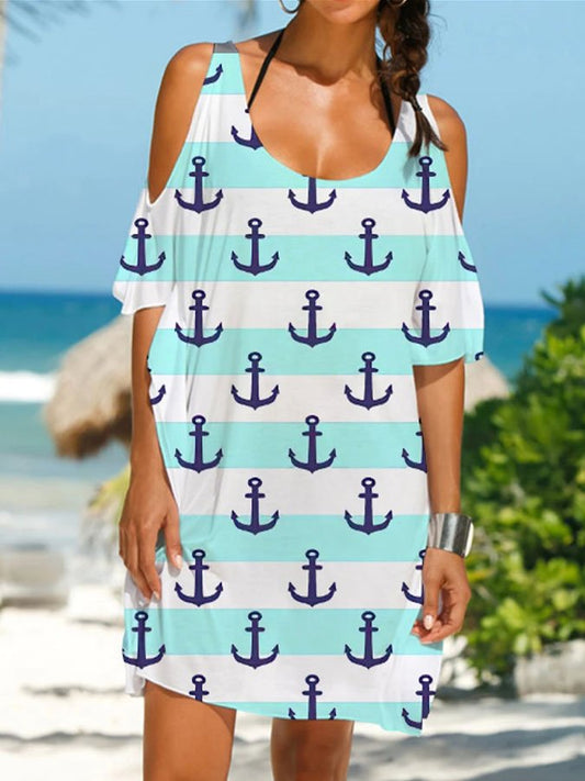 Casual Anchor Print Dress