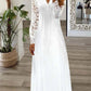 Casual Paneled Lace Long-Sleeved Dress