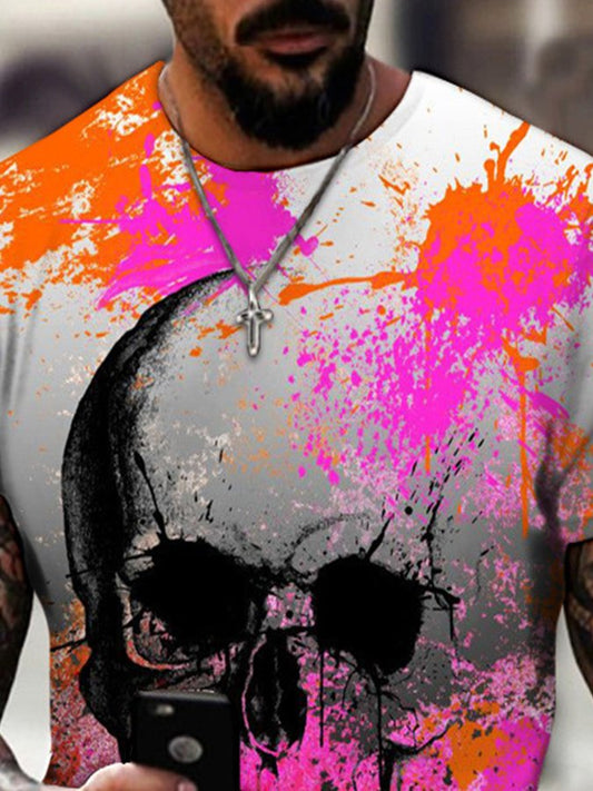 Colorful Skull Print T-Shirt