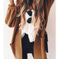 Women's Happy Fall Lantern Sleeves Loose Cardigan