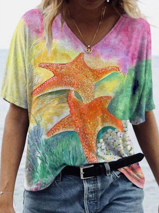 Starfish Print T-Shirt