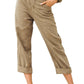 Plus Size Cotton Linen Solid Pocket Pants