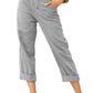 Plus Size Cotton Linen Solid Pocket Pants