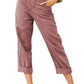 Plus Size Cotton Linen Solid Pocket Pants