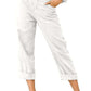 Plus Size Cotton Linen Solid Pocket Pants