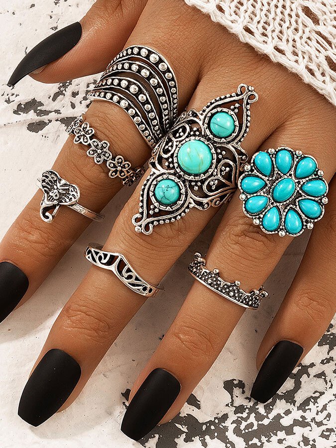 Turquoise Ring Set