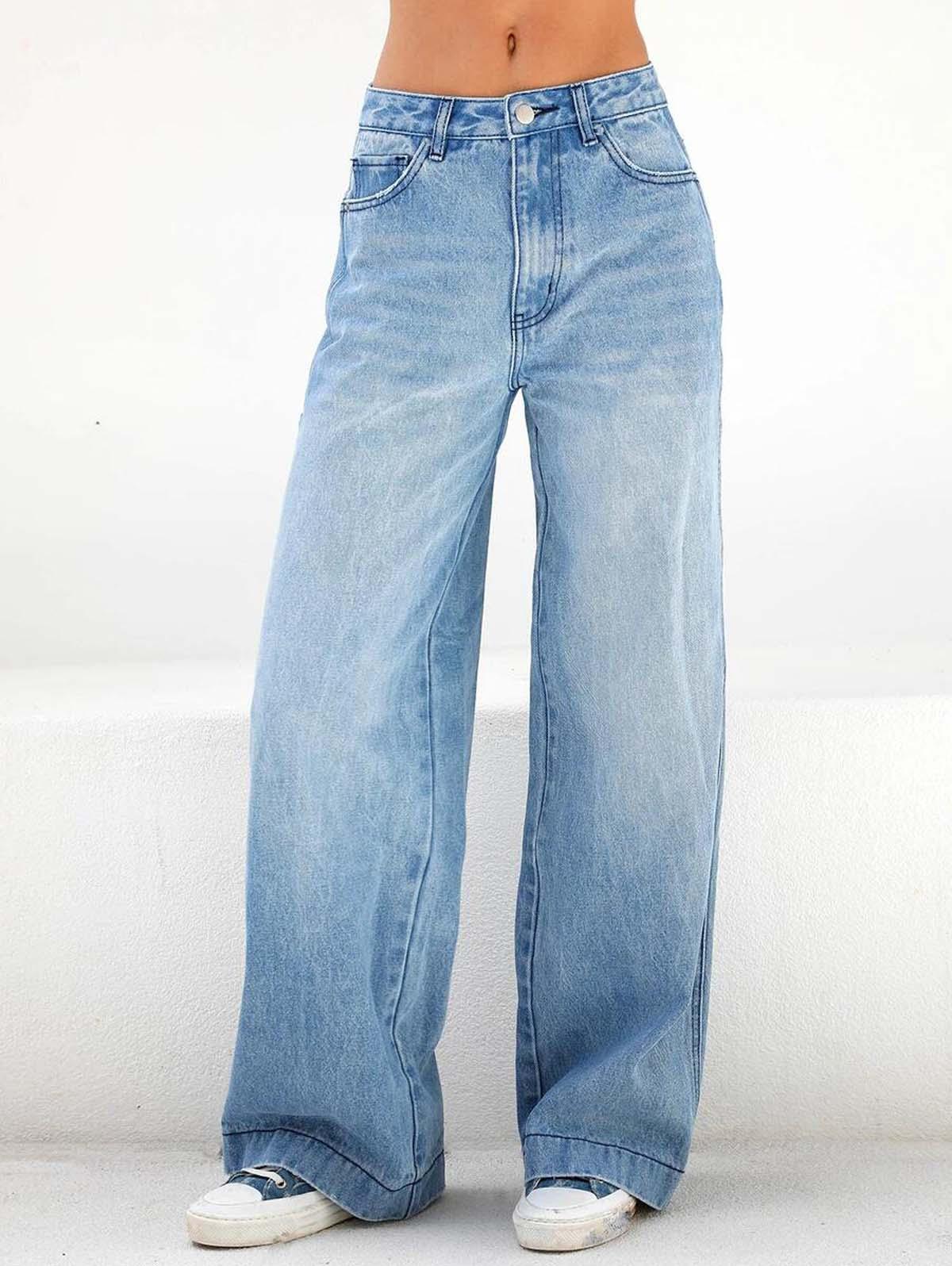 Slouchy High-Rise Wide Leg Jeans