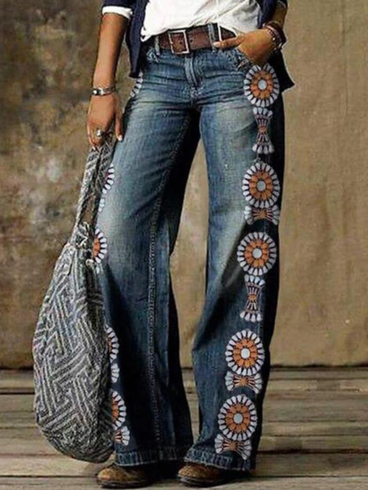 Floral Wide Leg JeansFloral Wide Leg Jeans