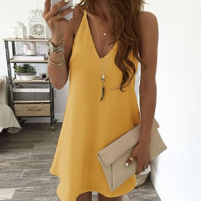 V-neck Chiffon Dress