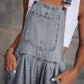 Women's Loose Side Pocket Sleeveless Denim Overalls