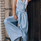 Women's Loose Side Pocket Sleeveless Denim Overalls