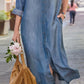 Women's Casual Lapel Button Up Denim Dress