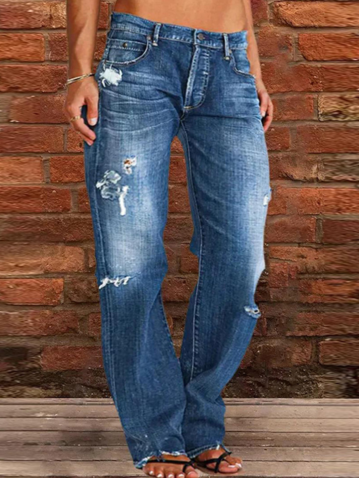 Classic Ripped Casual Jeans โ Rakkiss