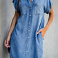 Casual Short Sleeve Slim Denim Dress