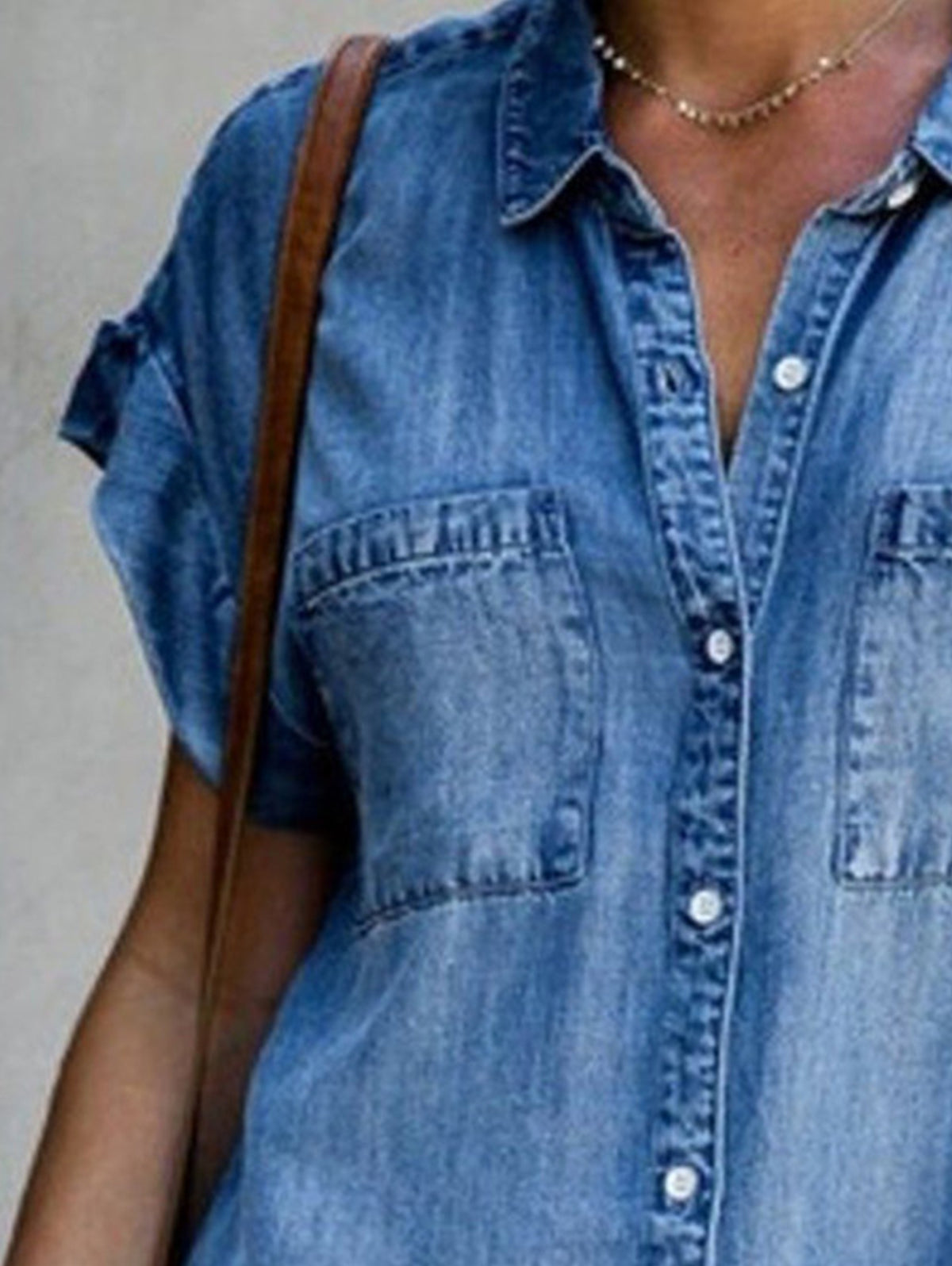 Casual Short Sleeve Slim Denim Dress